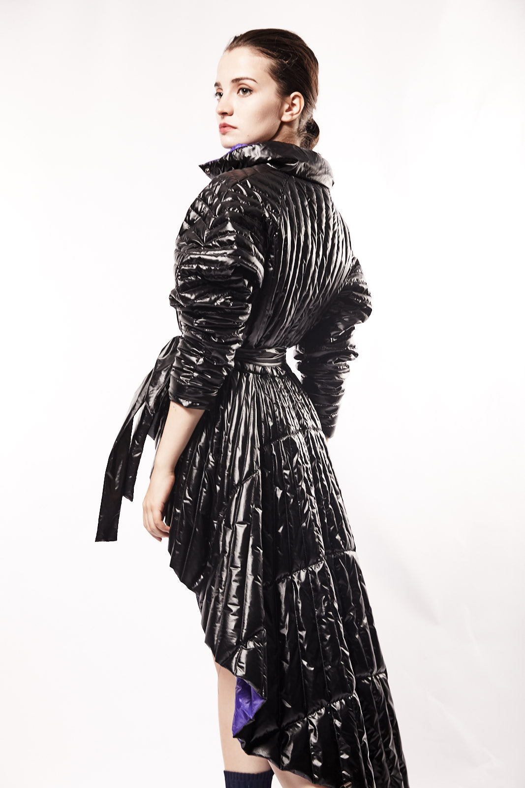 Down Coat With Asymmetric Hem