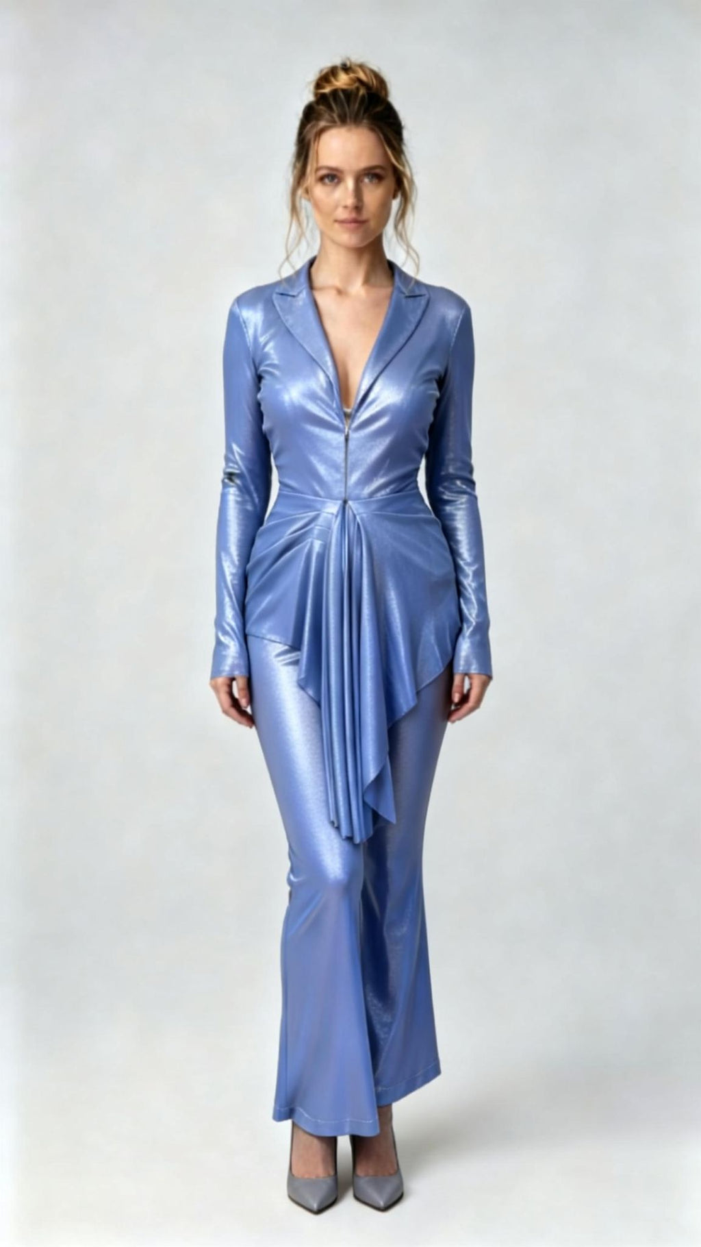 Coated Silk Knit Fabric Top