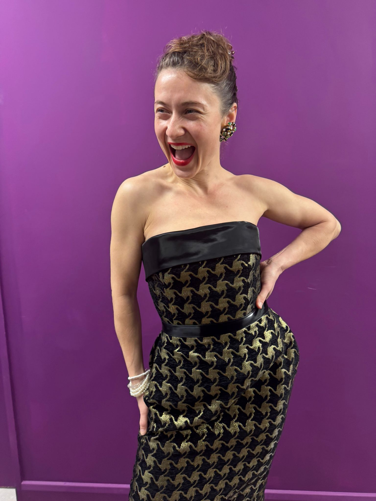 Black and Gold Houndstooth Corset