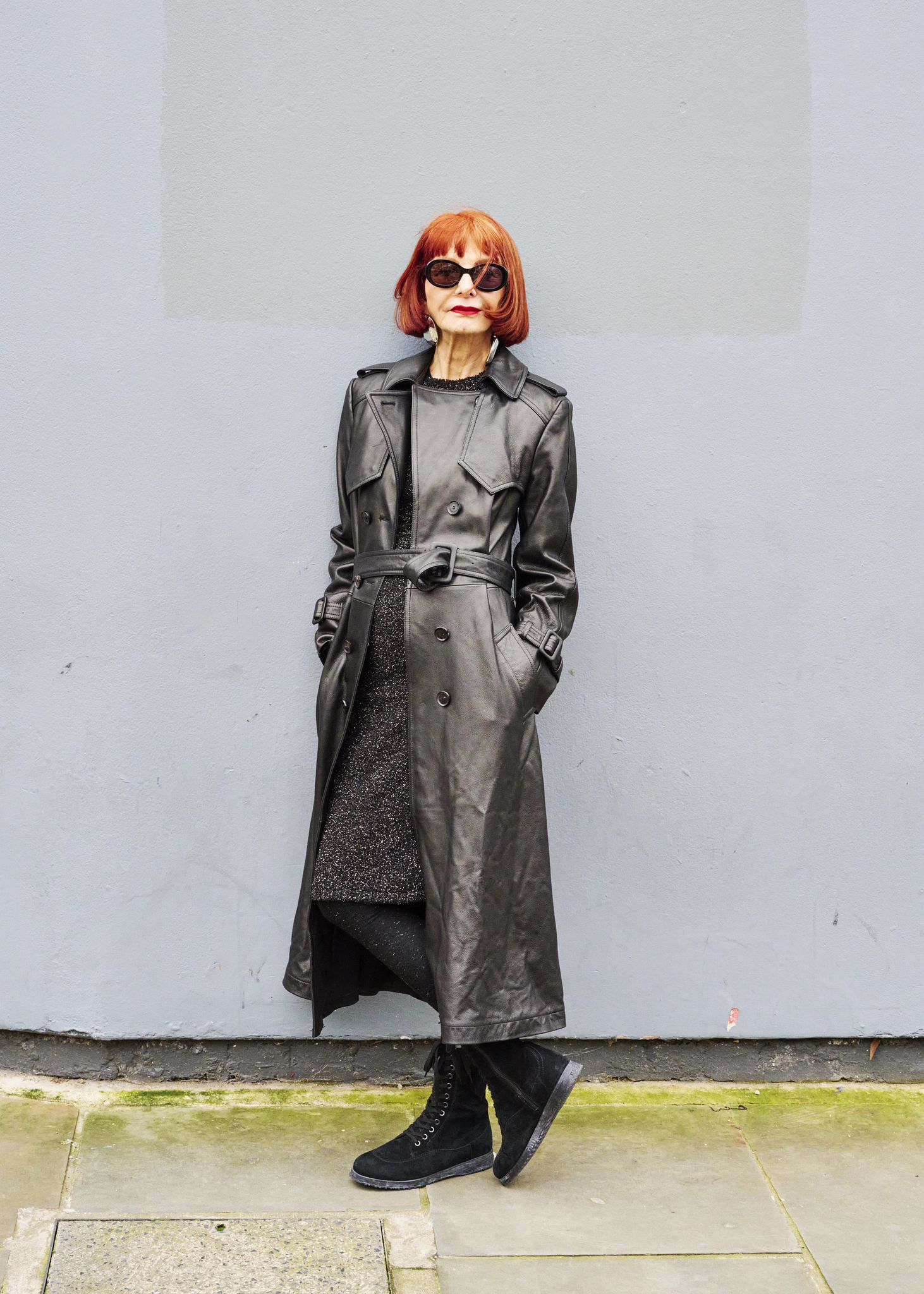 Leather Long Trench Coat