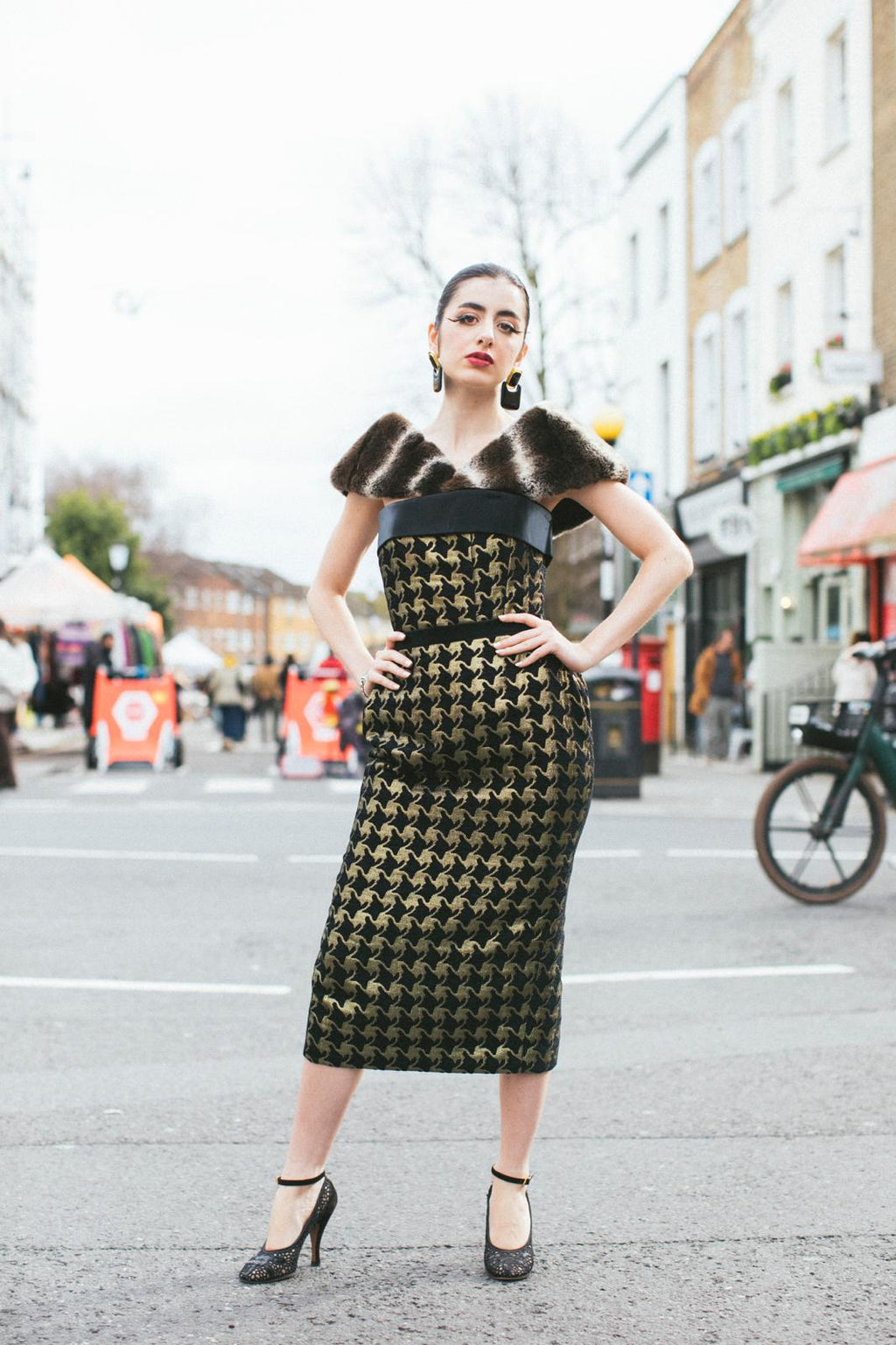 Black and Gold Houndstooth Corset