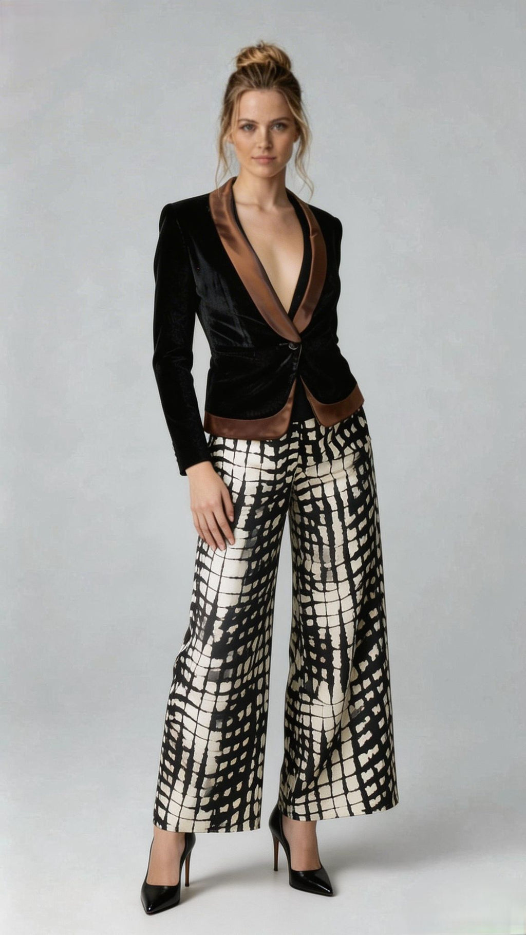 Silk Blazer with Shawl Collar