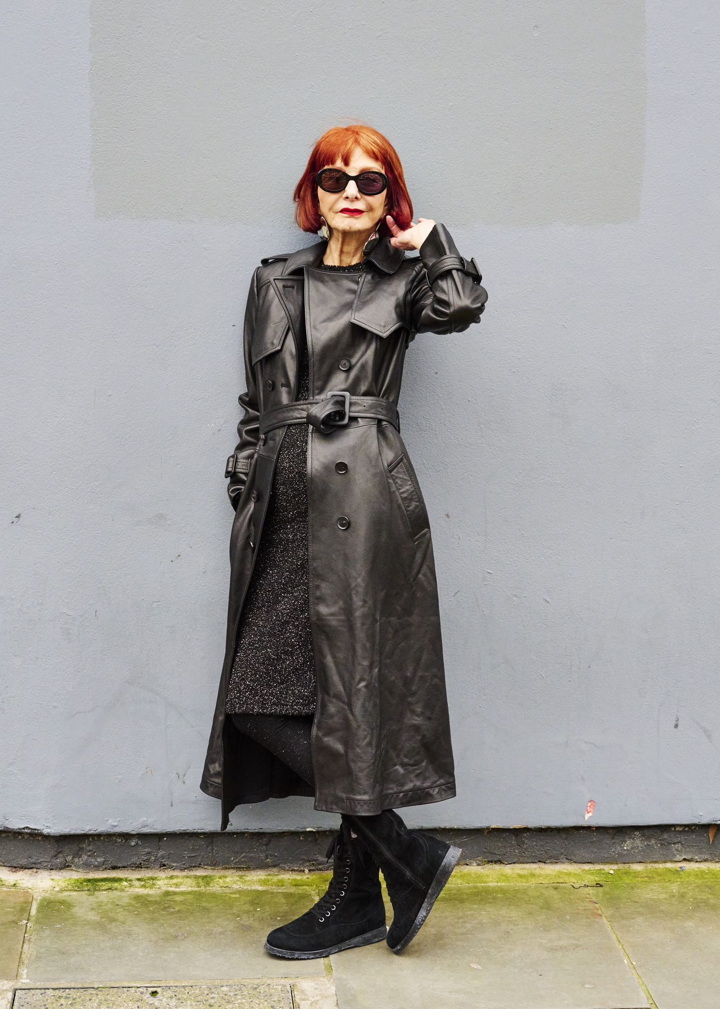 Leather Long Trench Coat