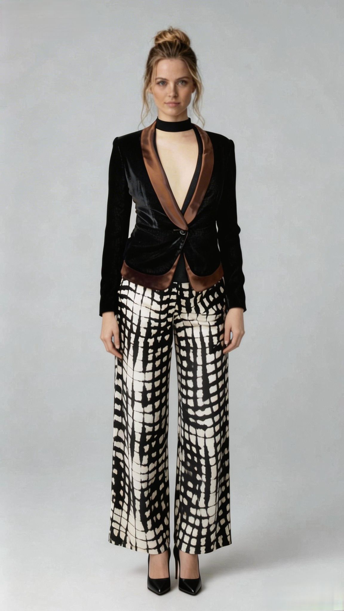 Silk Blazer with Shawl Collar