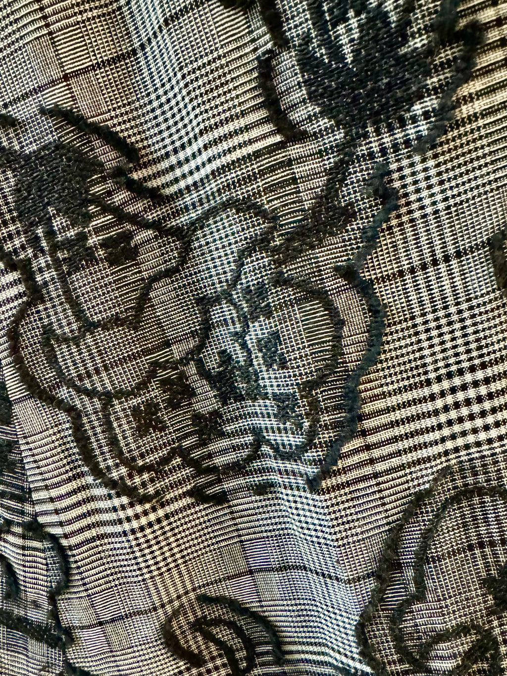 Off-shoulder Checked Maxi Dress