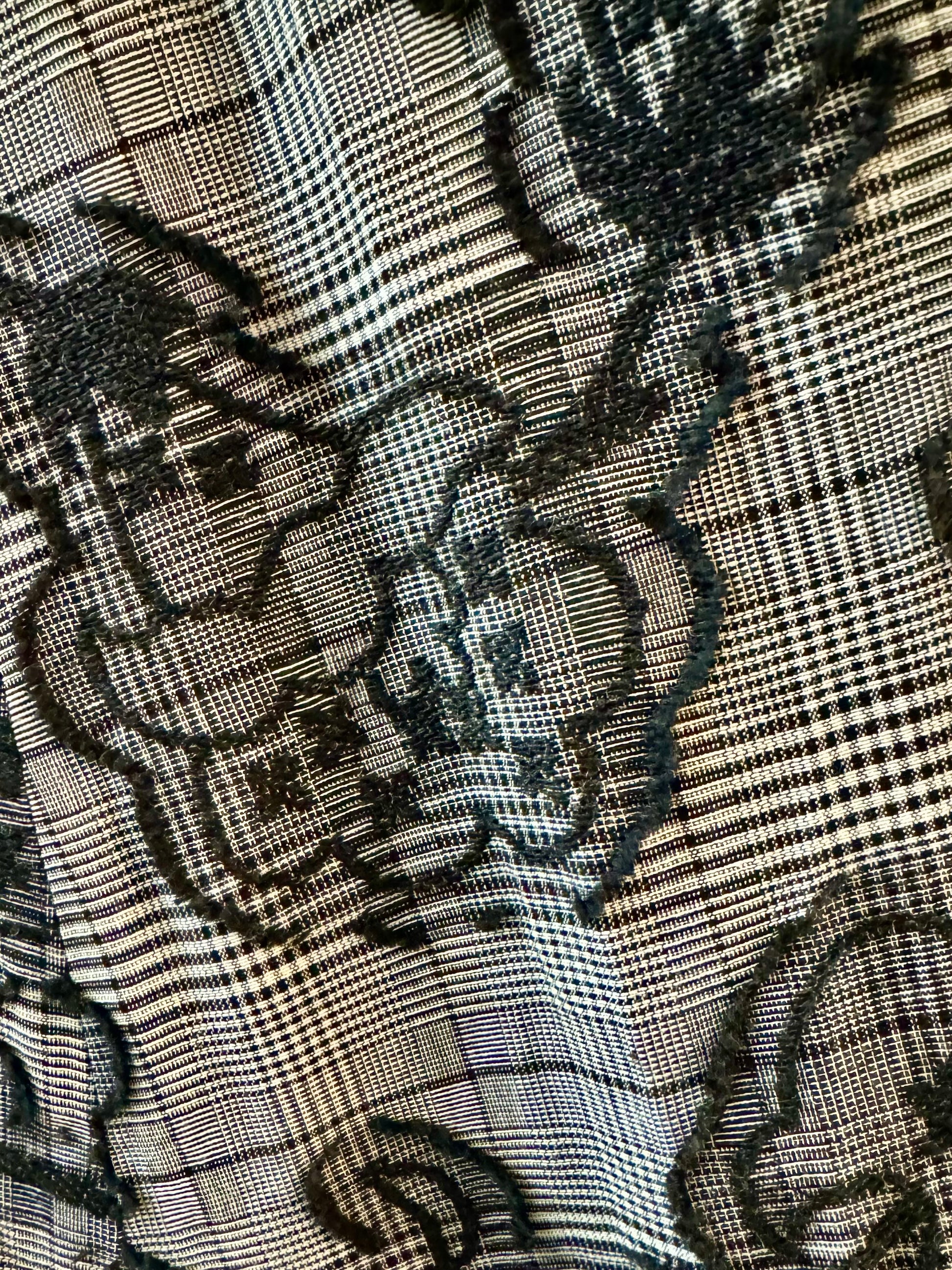 Off-shoulder Checked Maxi Dress