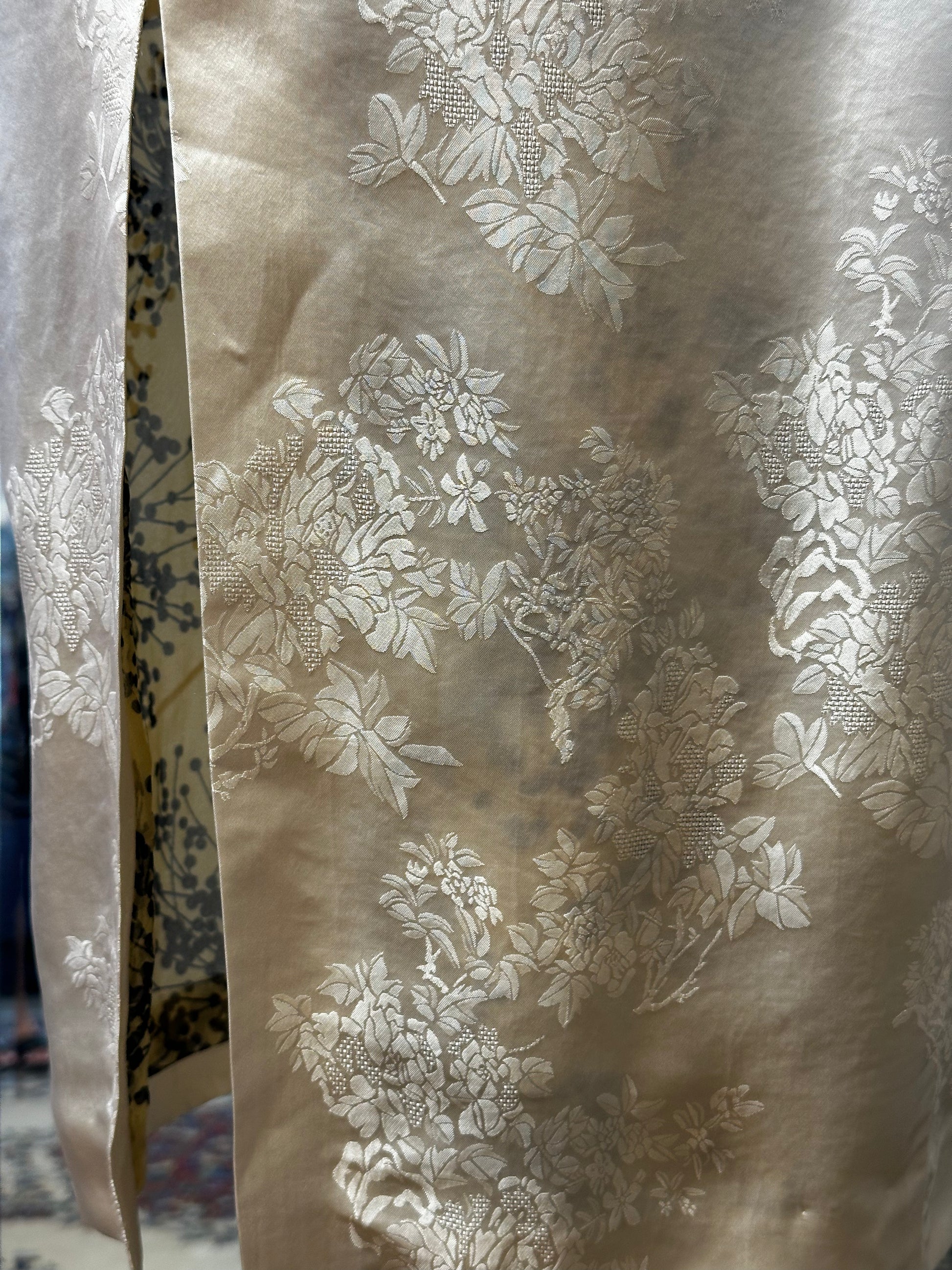 Cream Qipao with Light Floral-print