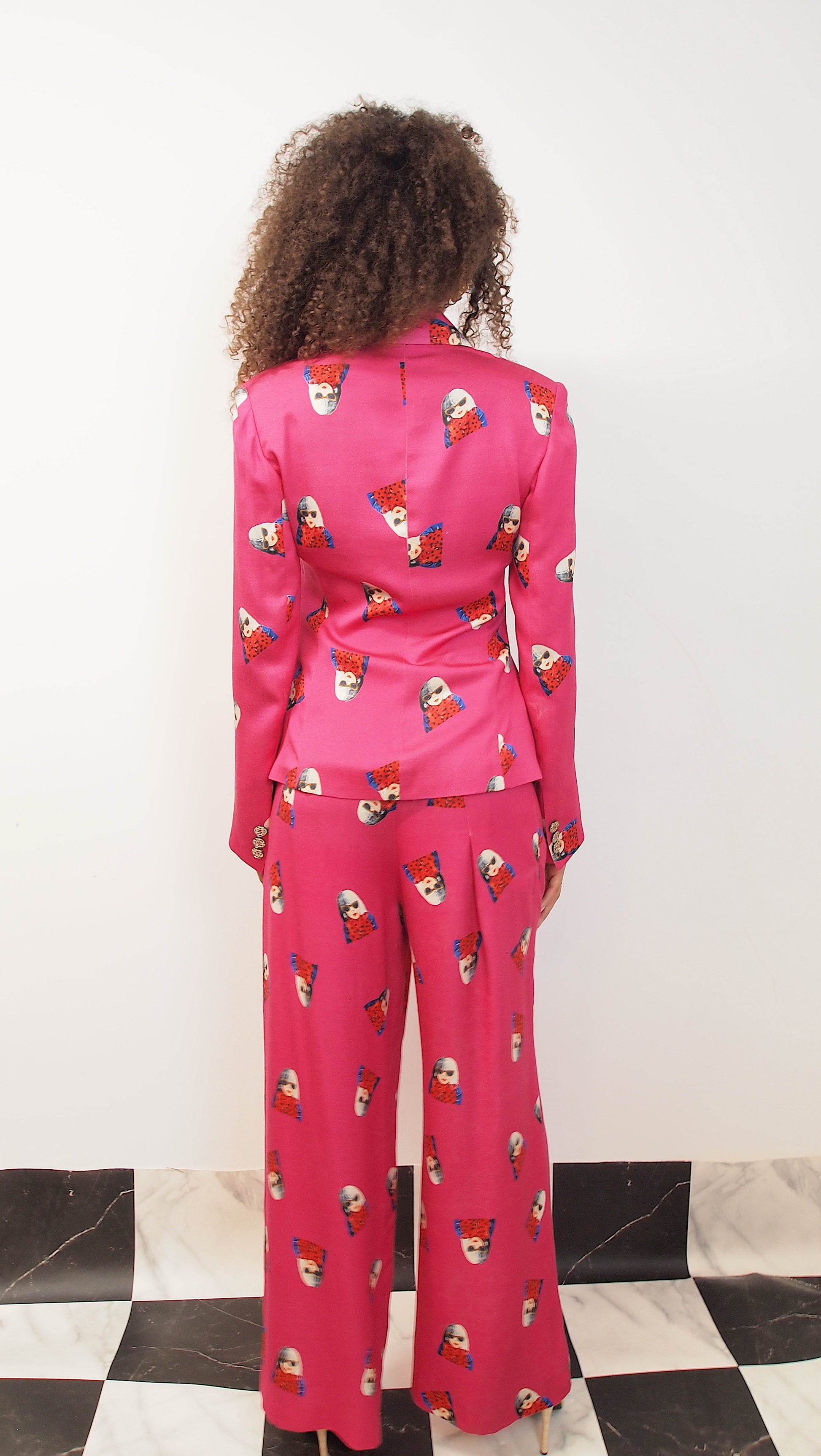 Face Print Tailored Trousers