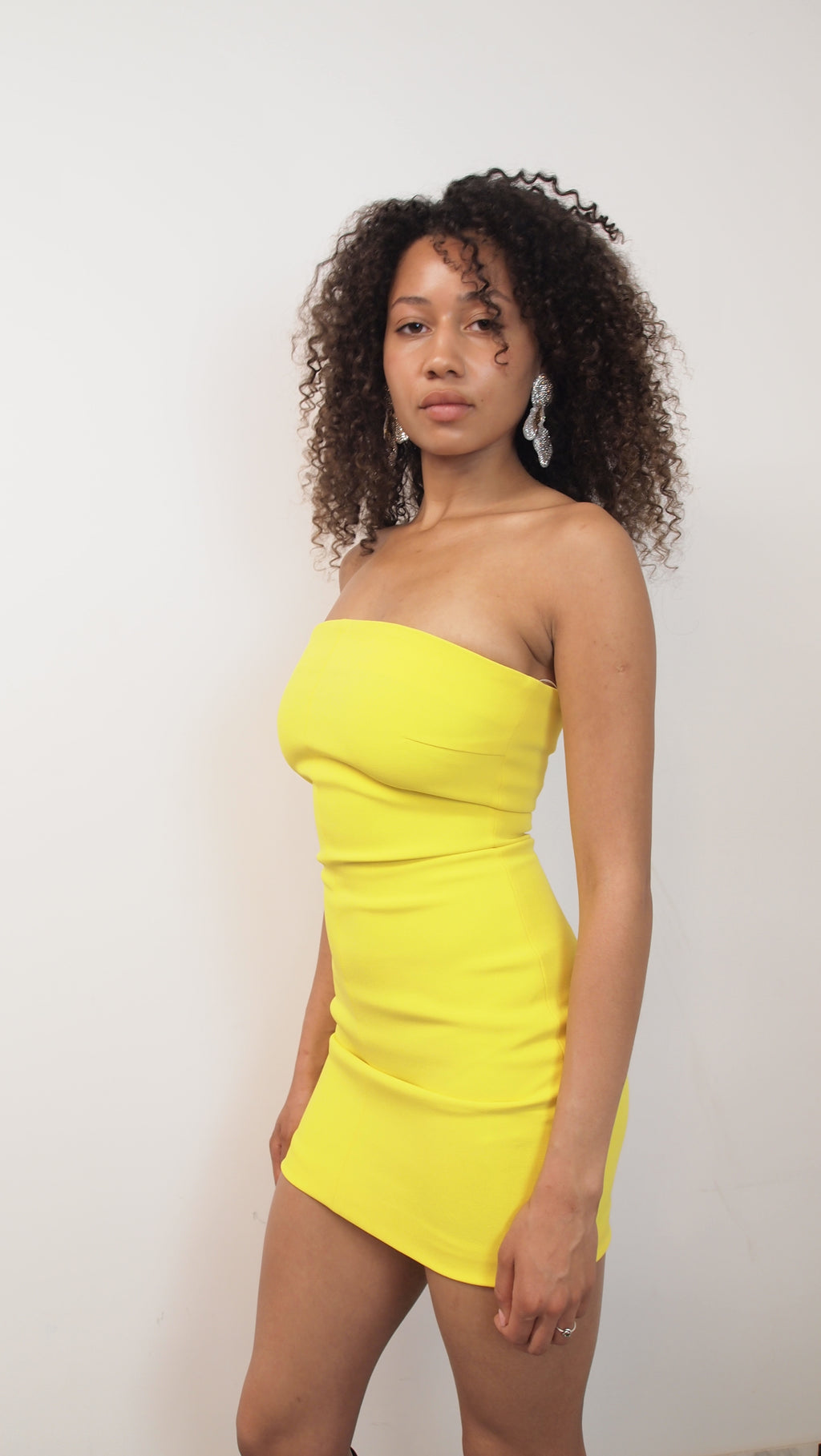 Strapless Mini Yellow Dress