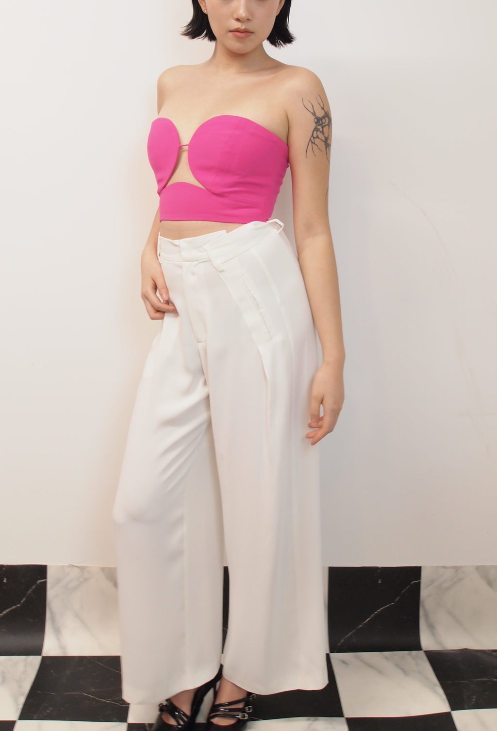 Asymmetrical Belt Trousers