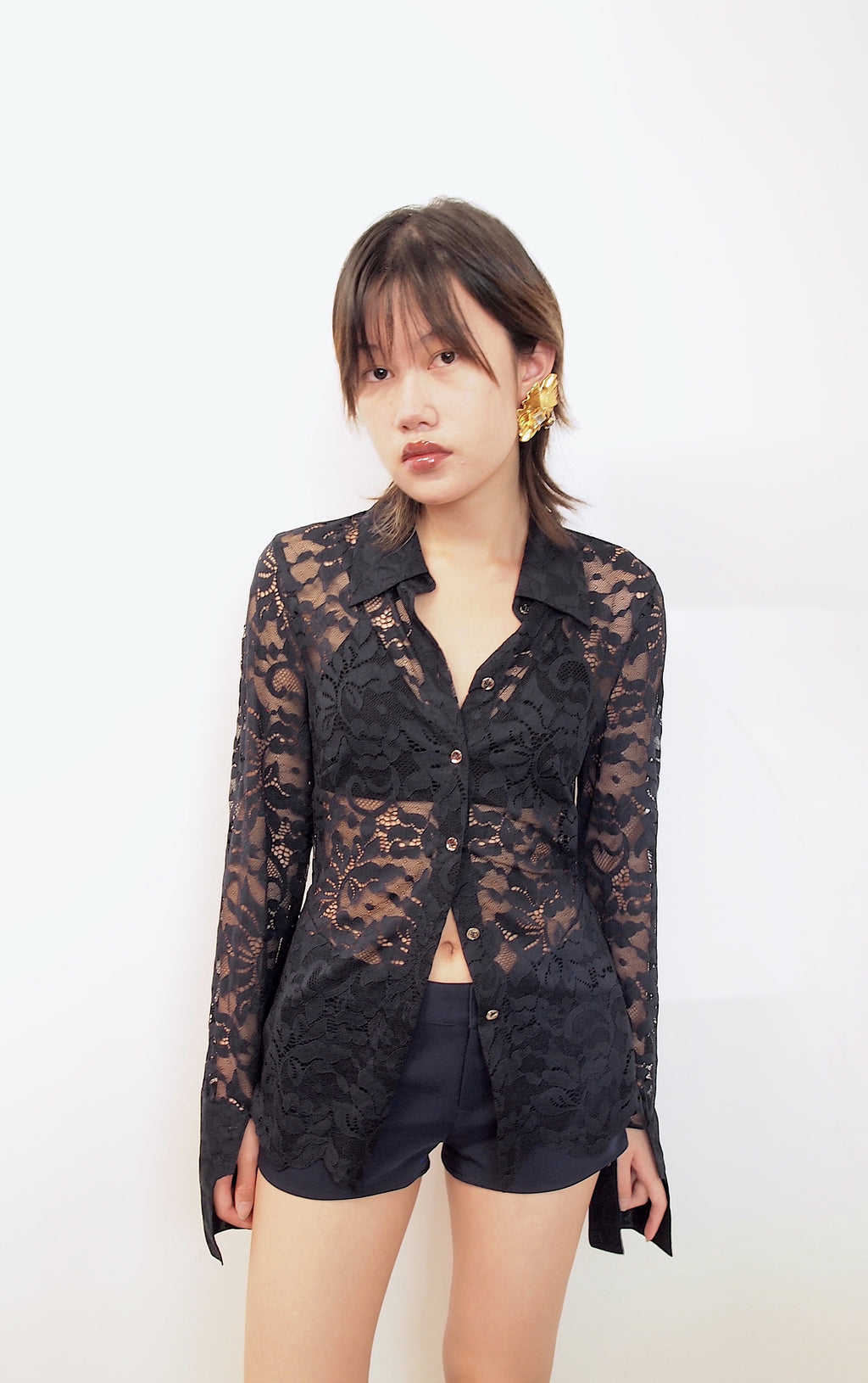 Long Sleeve Lace Blouse