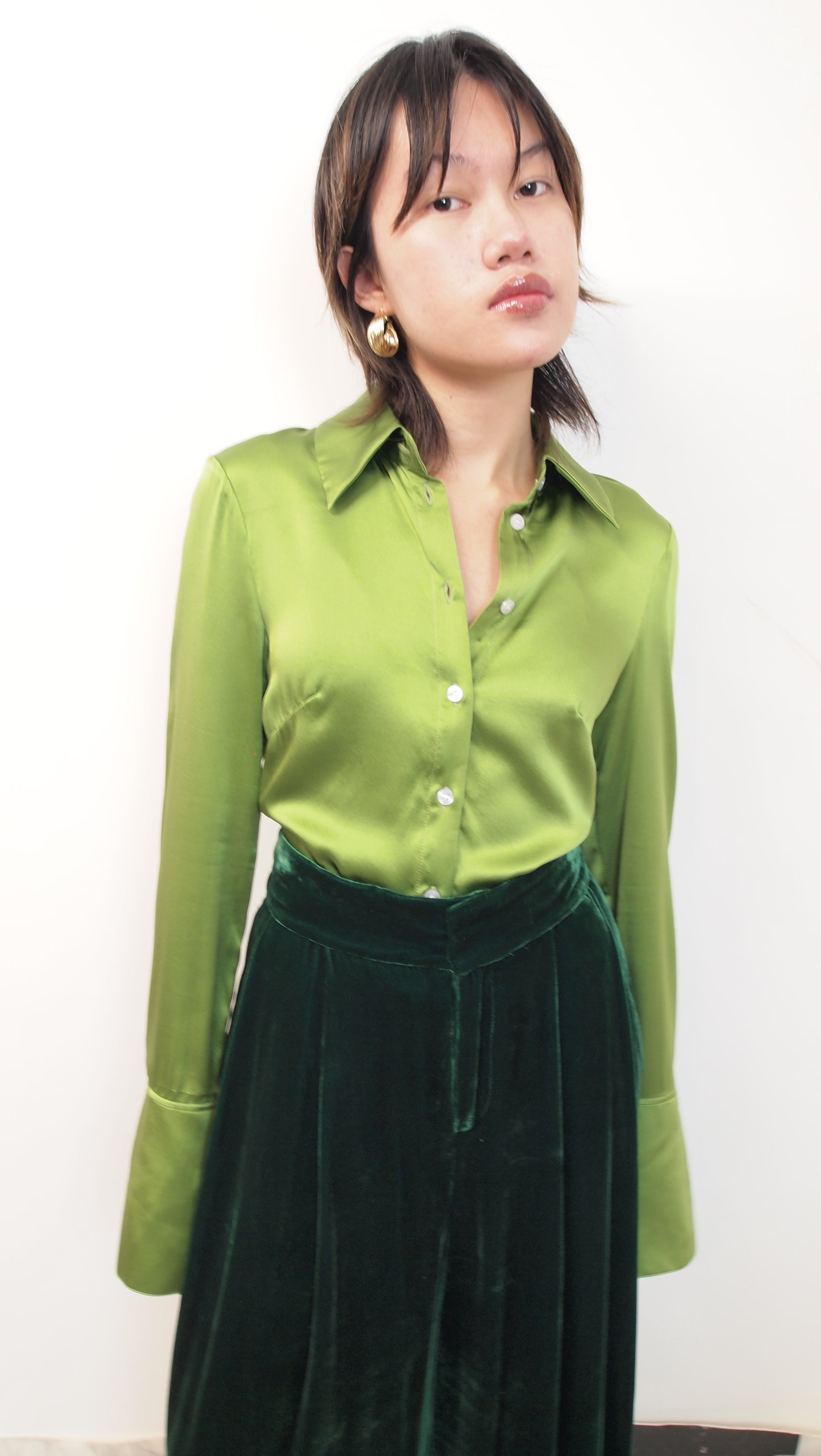 Green Silk Blouse