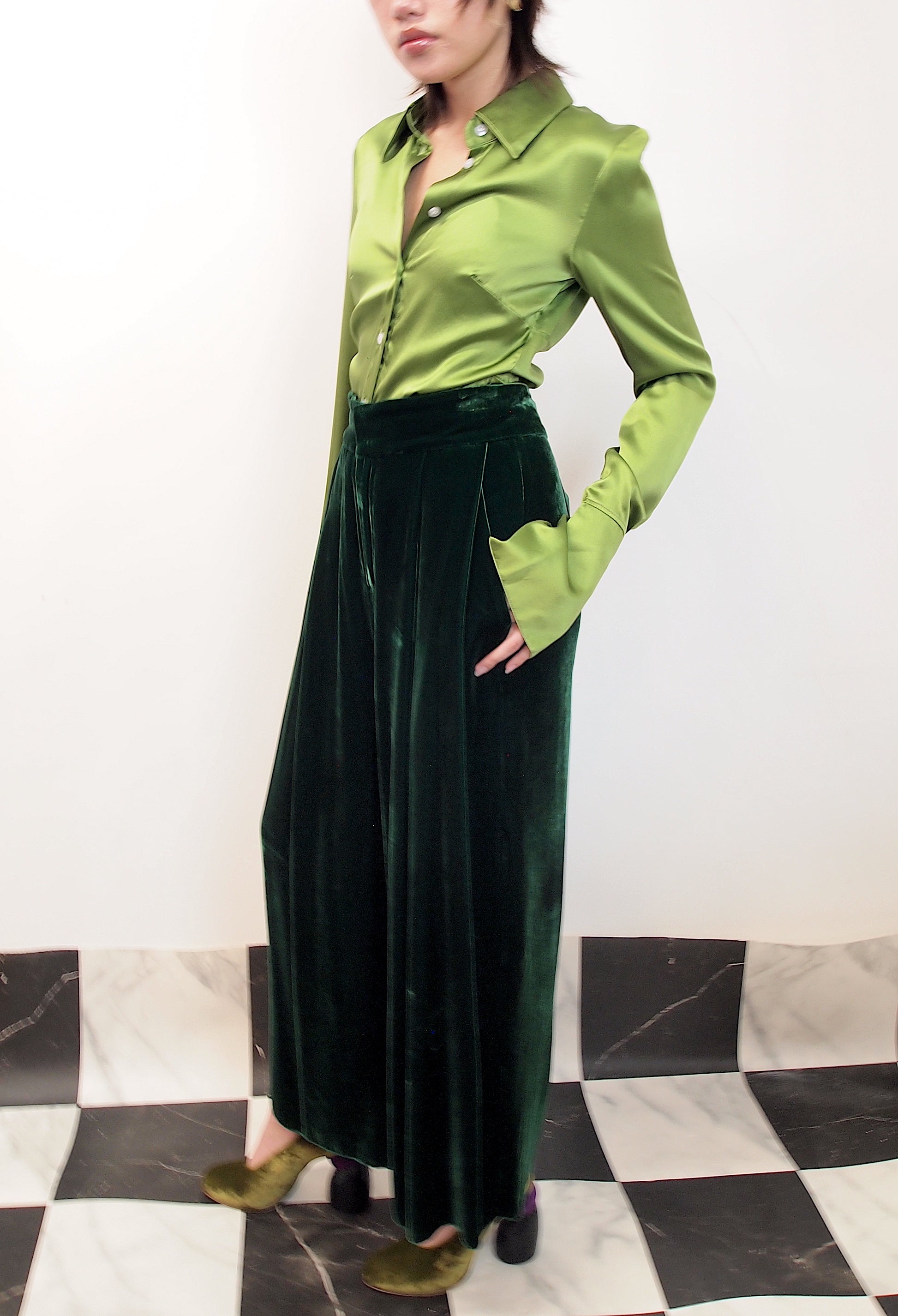 Green Silk Blouse