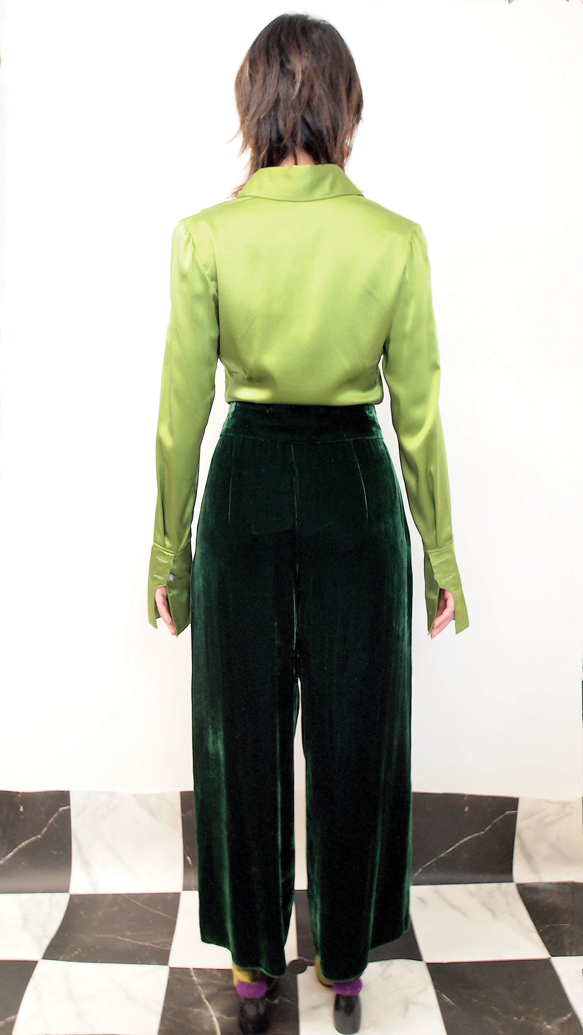 Green Silk Blouse