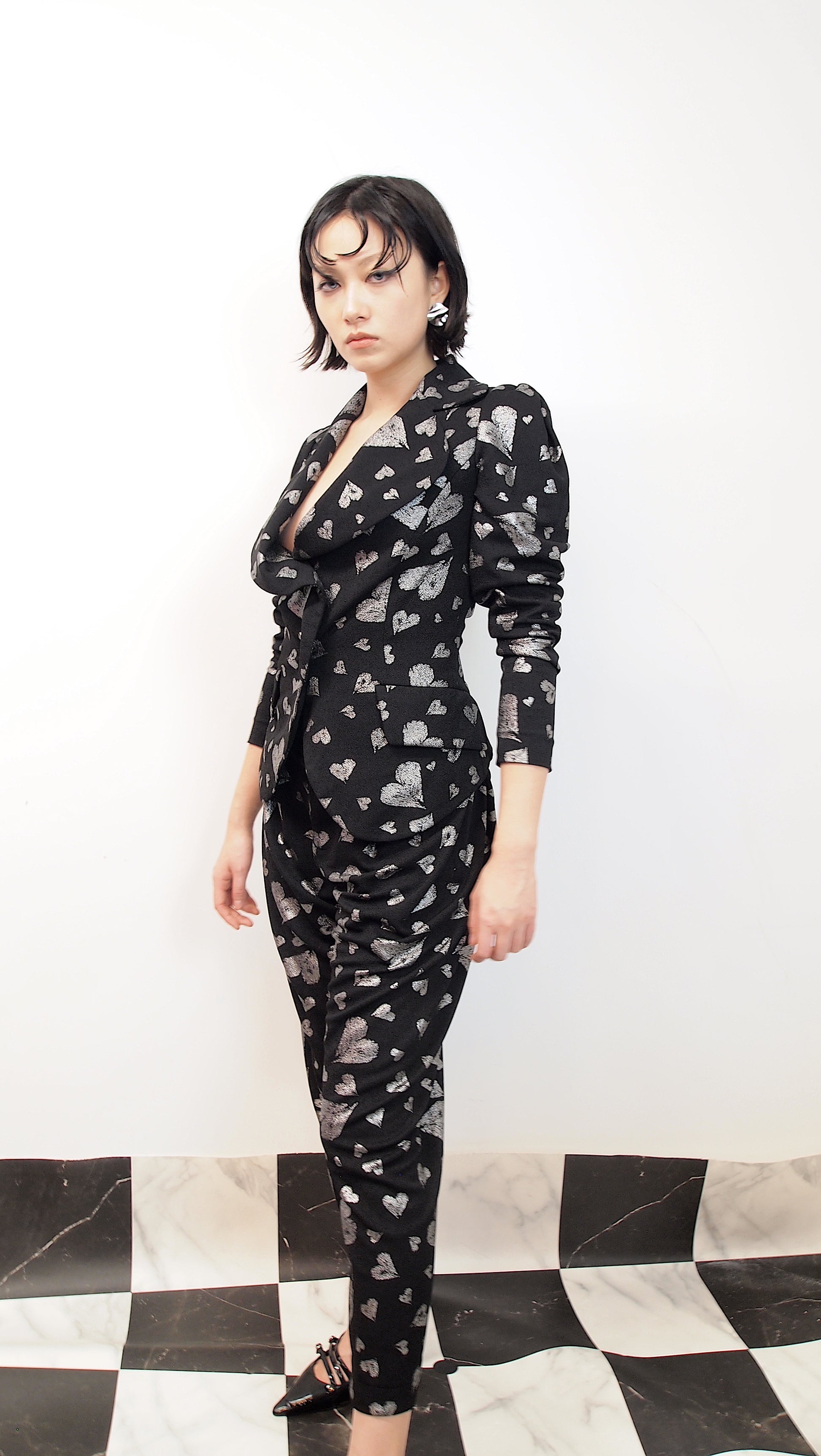 Heart-print Tailored Trousers