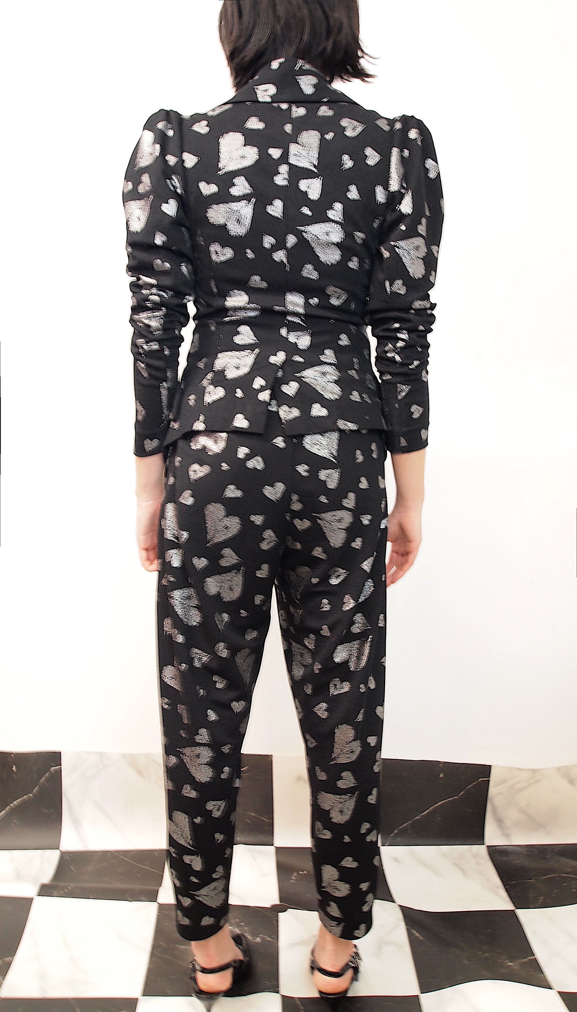 Heart-print Tailored Trousers