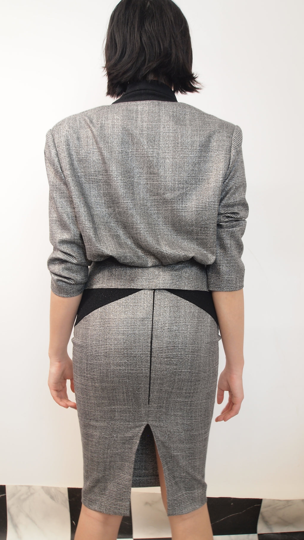 Checkered Pencil Skirt