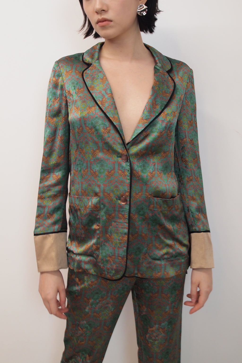 Silk Top with Auspicious Dragon Motif