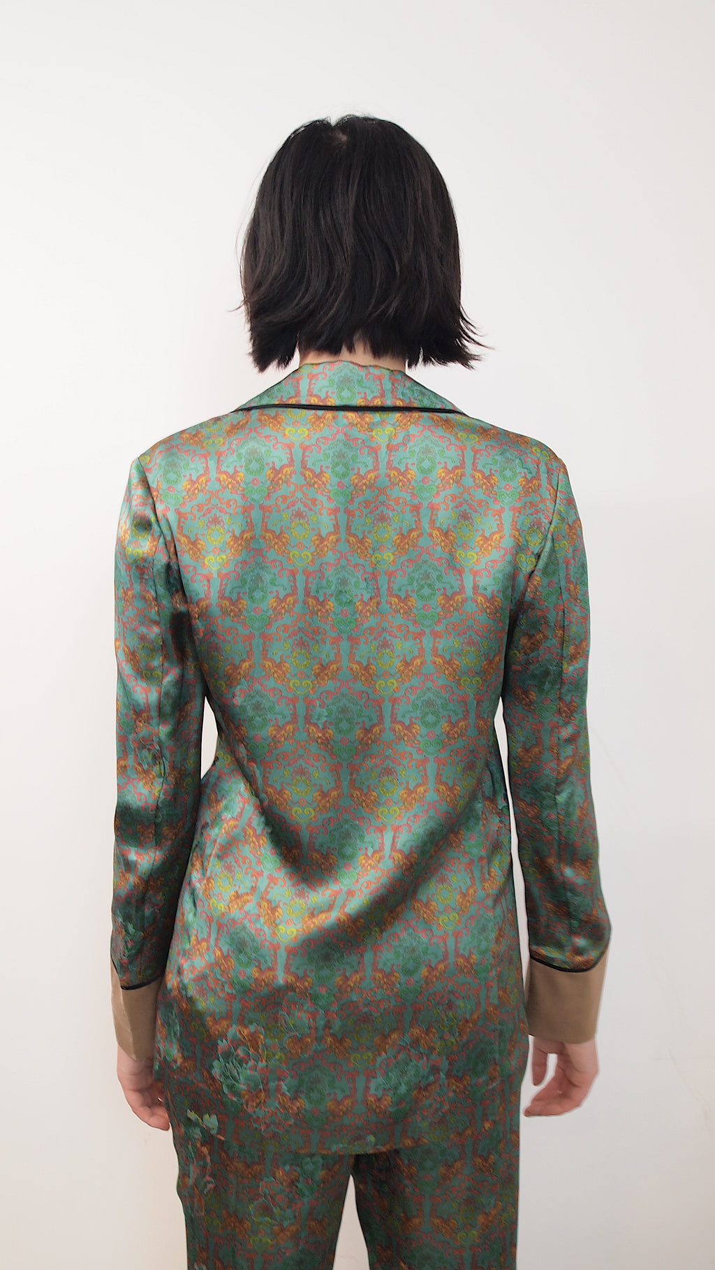 Silk Trousers with Auspicious Dragon Motif