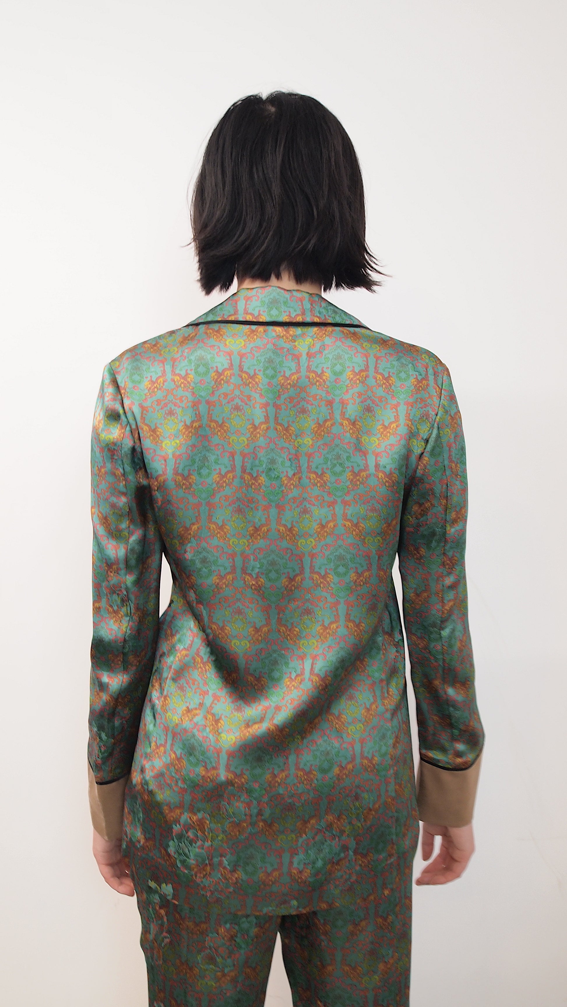 Silk Trousers with Auspicious Dragon Motif