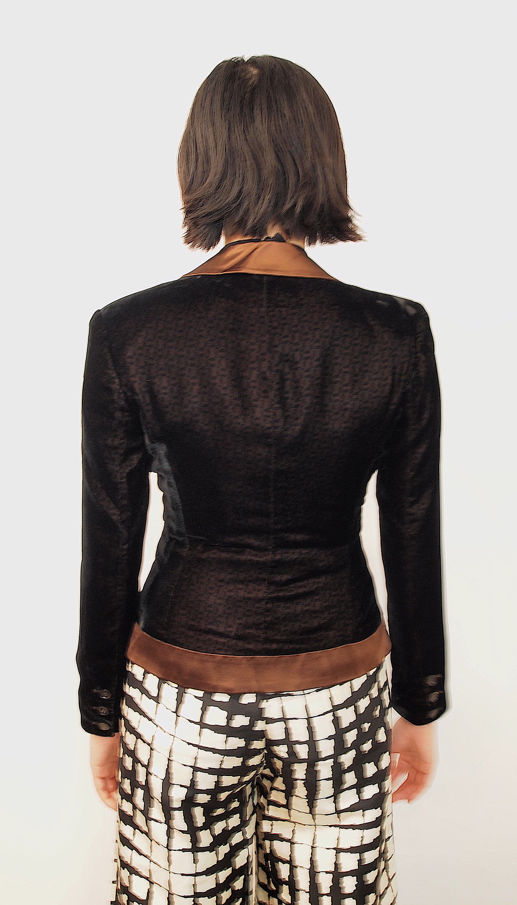 Silk Blazer with Shawl Collar