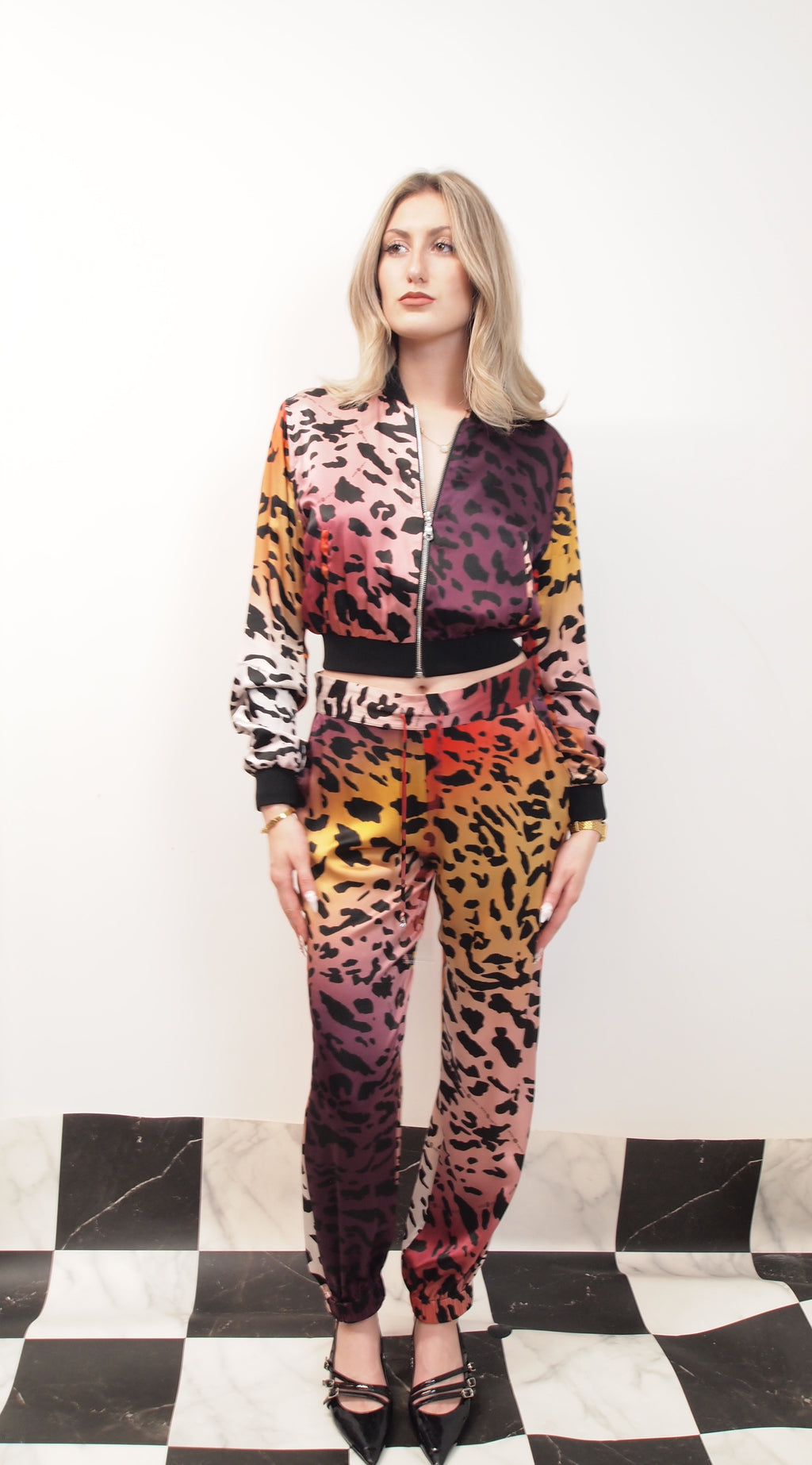 Colourful Leopard-print Jogggers