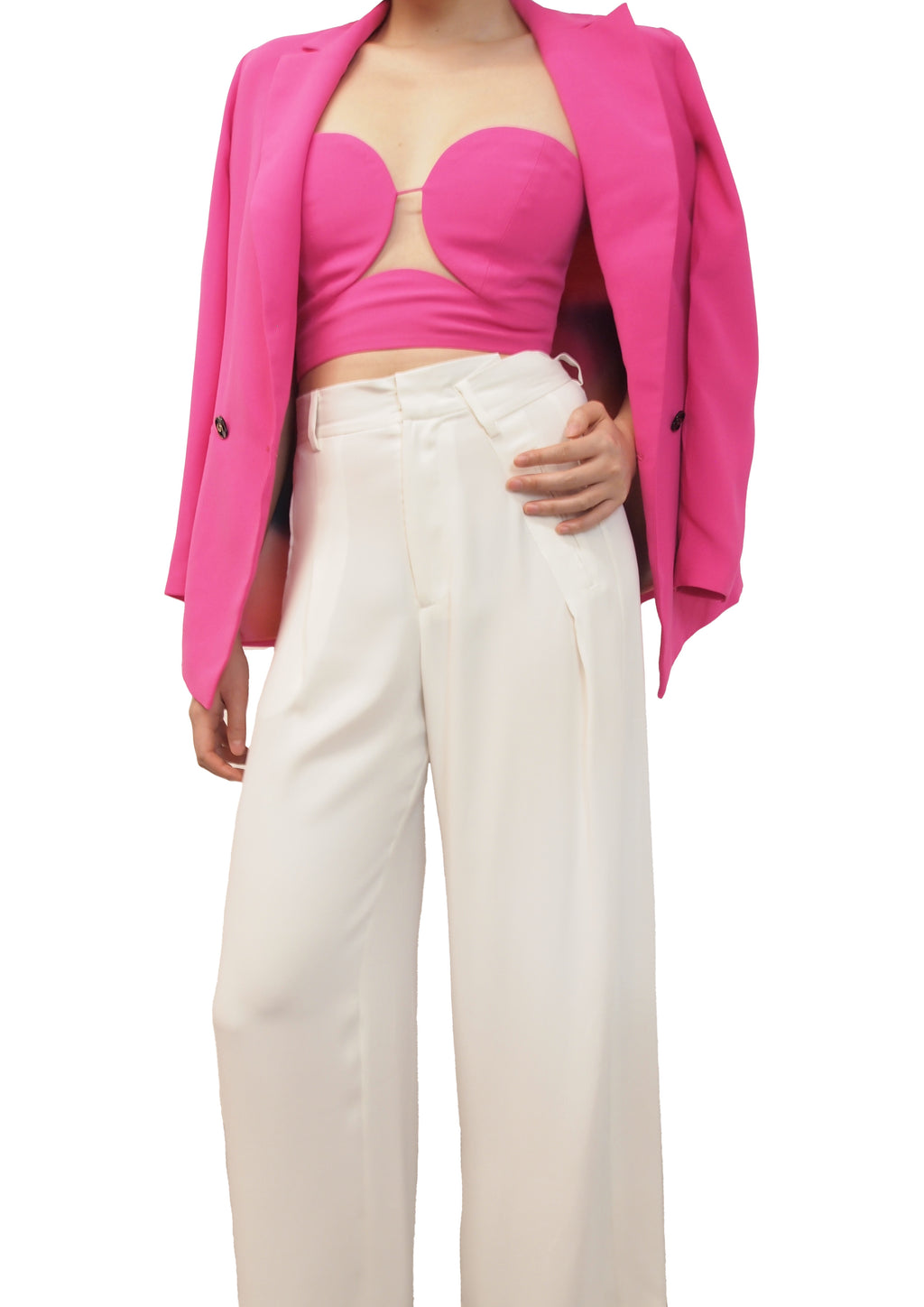 Asymmetrical Belt Trousers