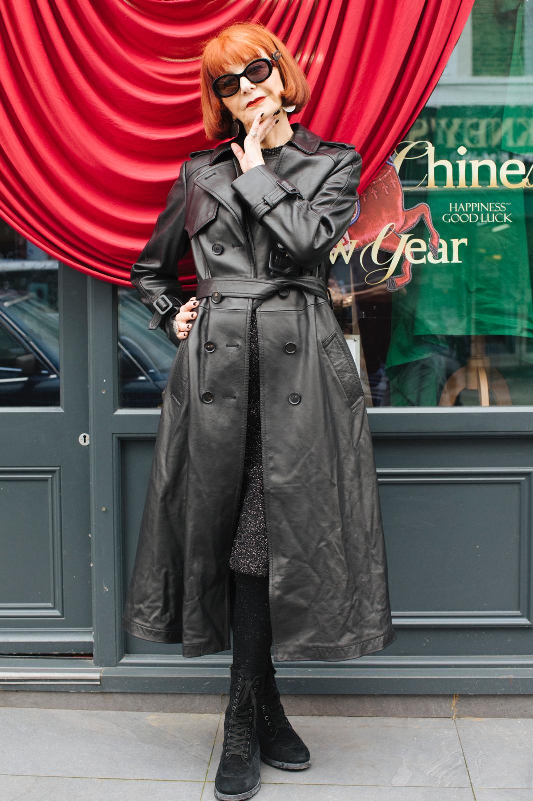 Leather Long Trench Coat