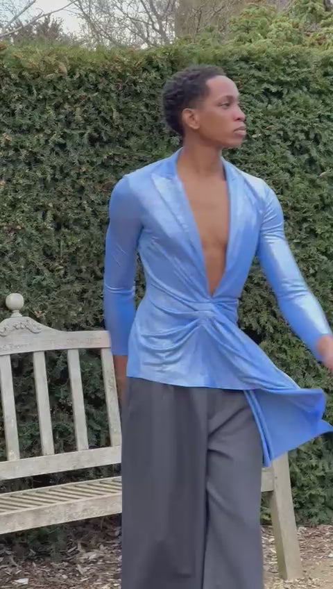 Coated Silk Knit Fabric Top
